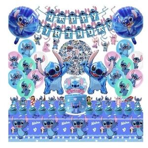 Disney Stitch Happy Birthday Party Supplies Decoration Set For Kids